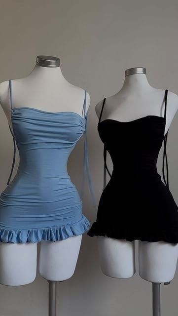 Simple Straps Black/Blue Short Backless Homecoming Dresses