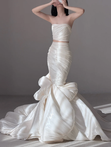 Sleeveless Mermaid Wedding Dress Classy Wedding Gowns