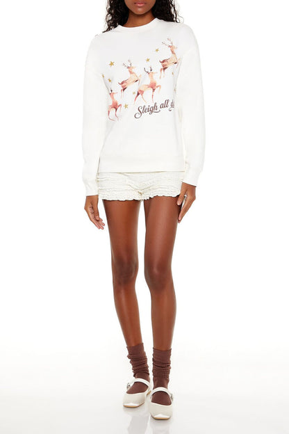 Sleigh All Day Reindeer Pullover