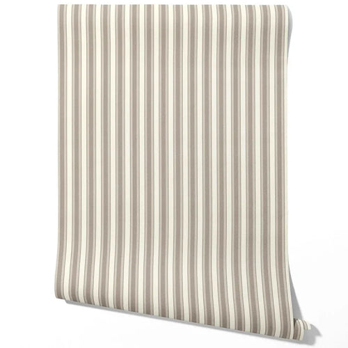 Neutral Geometric Striped Traditional Wallpaper (Beige/ Brown/ Warm Grey)