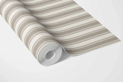 Neutral Geometric Striped Bathroom Wallpaper (Beige/ Brown/ Warm Grey)