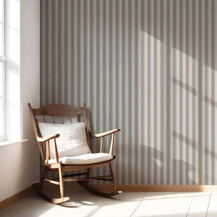 Neutral Geometric Striped Living Room Wallpaper (Beige/ Brown/ Warm Grey)