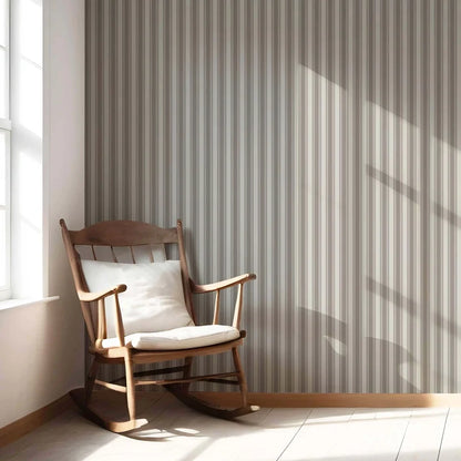Neutral Geometric Striped Living Room Wallpaper (Beige/ Brown/ Warm Grey)