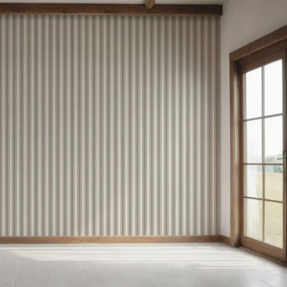 Neutral Geometric Striped Bedroom Wallpaper (Beige/ Brown/ Warm Grey)