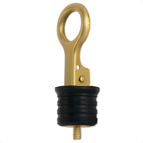 Snap-Handle Drain Plug for 1-1/4" Transom Hole, Rubber/Brass - FO3834 - Five Oceans