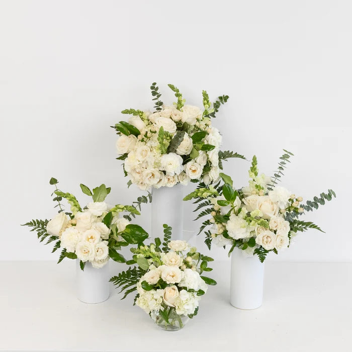 Snow White Flower Centerpiece Close Up - Image
