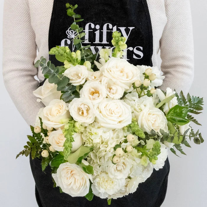 Snow White Flower Centerpiece Apron - Image