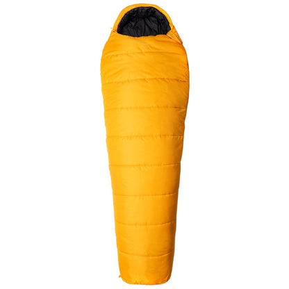 zipped up sleeper expedition sleeping bag yellow