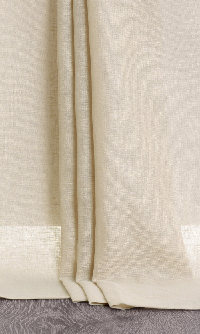 Linen Blend Sheer Curtains for Living, Bedroom, Kitchen, Bathroom (Beige)