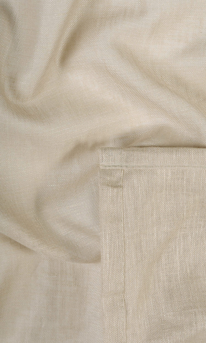 Linen Blend Sheer Any Size Style Curtains (Beige)