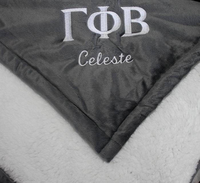 Sorority Mountain Lodge Blanket With Embroidery
