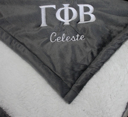 Sorority Mountain Lodge Blanket With Embroidery
