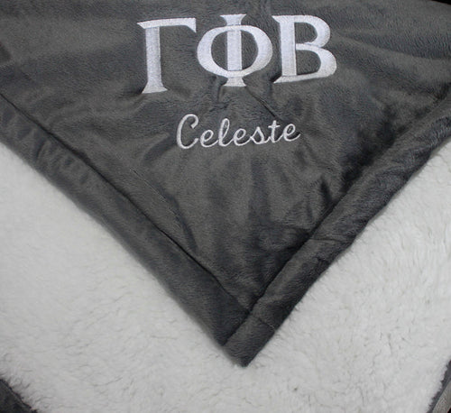 Sorority Mountain Lodge Blanket With Embroidery