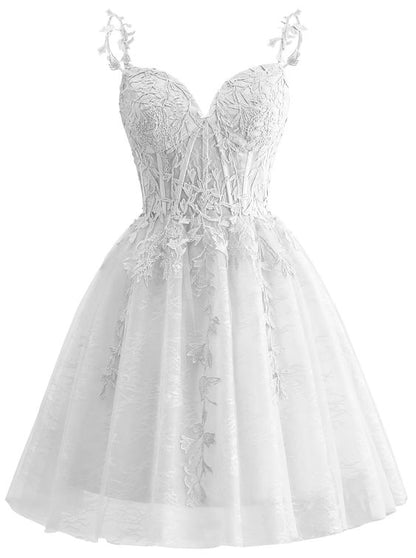 Spaghetti Strap Lace Homecoming Dresses for Teens 2024 Tulle Short Prom Dress Cocktail Gowns
