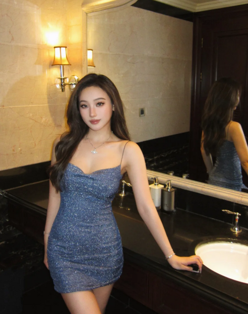 Sparkly Spaghetti Strap Bodycon Short Prom Dresses Navy Blue Homecoming Dresses