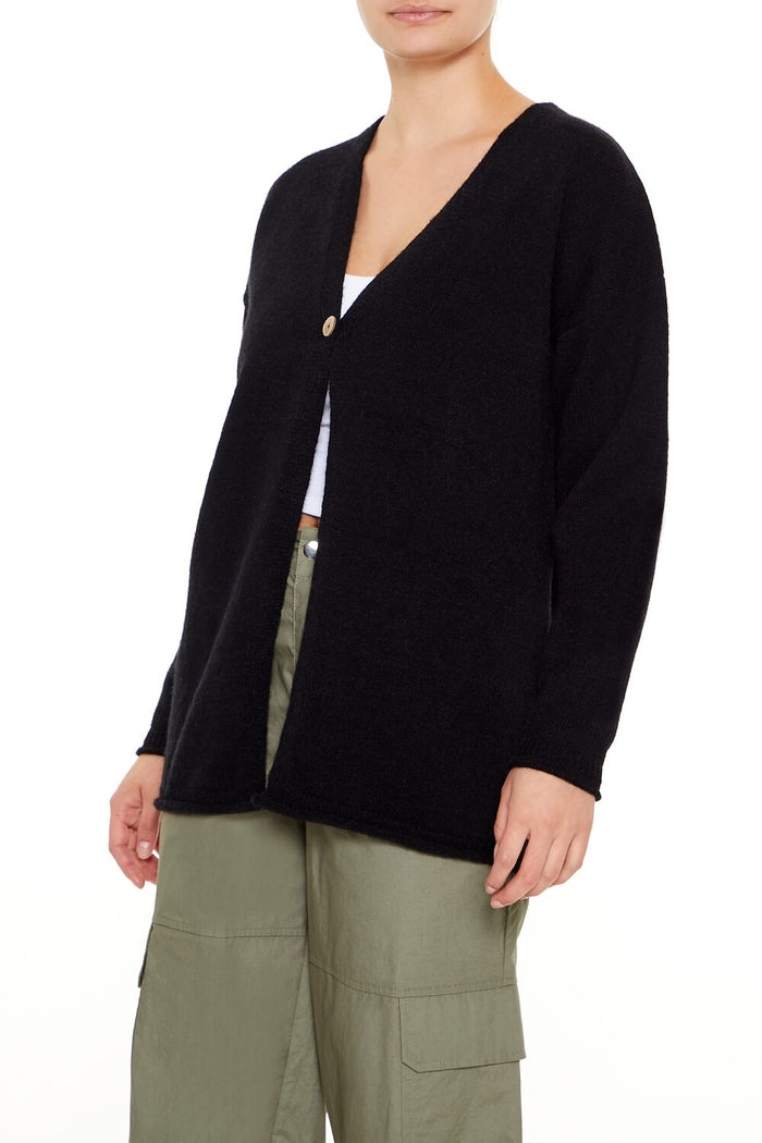 Split-Hem Cardigan Sweater