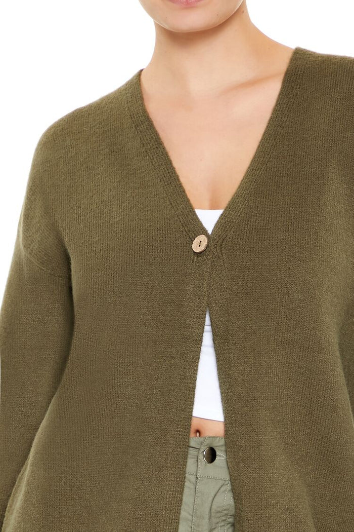 Split-Hem Cardigan Sweater