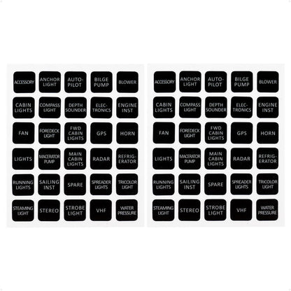 Square Switch Panel Labels, 30 Pieces Per Sheet, 2-Pack - FO4764-M2 - Five Oceans
