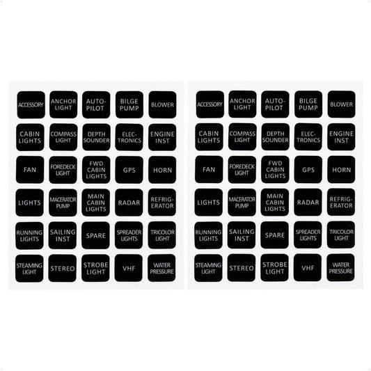 Square Switch Panel Labels, 30 Pieces Per Sheet, 2-Pack - FO4764-M2 - Five Oceans