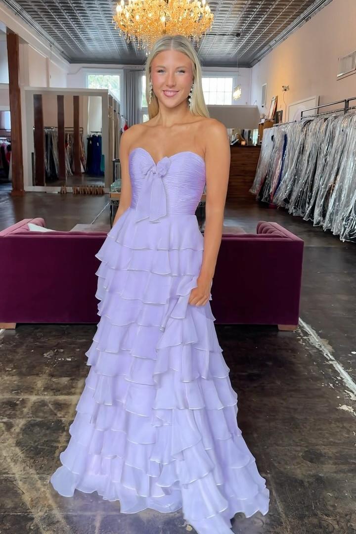 Straps Green Chiffon Tiered Ruffle Party Dress