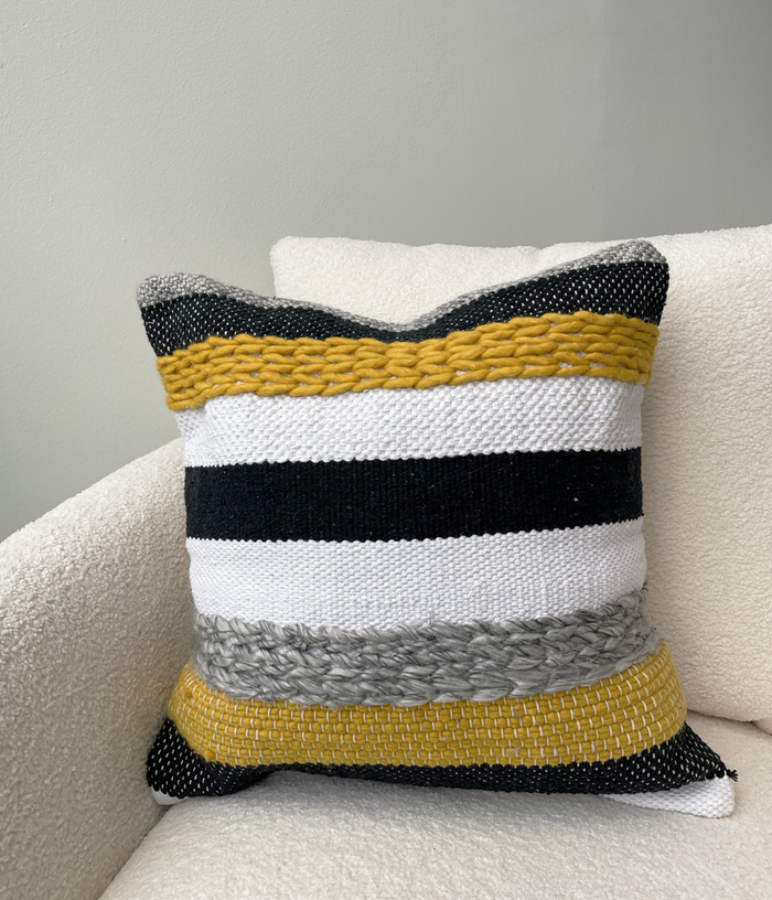 Stripe Black/Yellow Pillow
