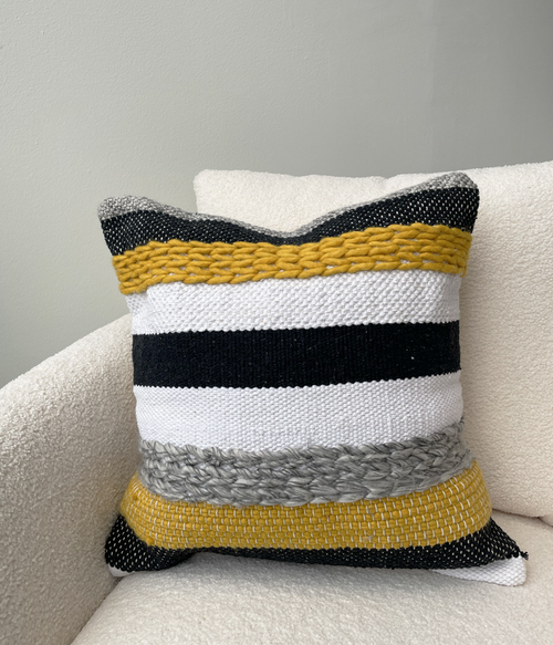 Stripe Black/Yellow Pillow
