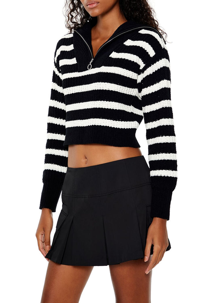 Striped Half-Zip Sweater