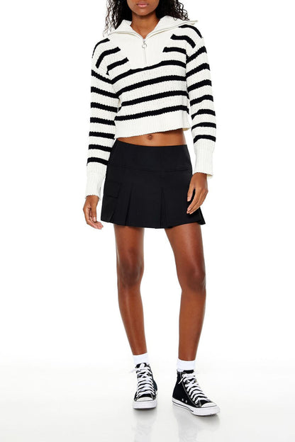 Striped Half-Zip Sweater