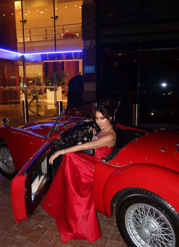 Stunning Red A Line Strapless Shiny Beaded Satin Prom Dress Wedding Guest Dress