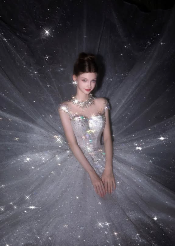 Stunning Shiny Ball Gown Exquisite Beaded White Tulle Long Prom Dress
