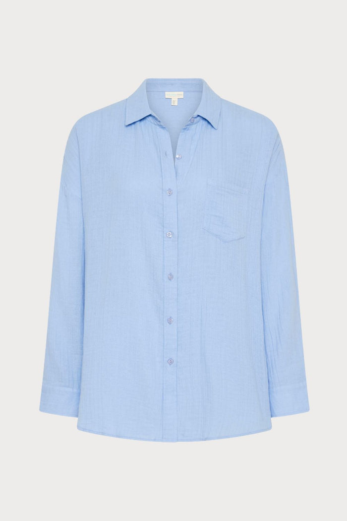 Sunset Cotton Blue Cover Up Shirt