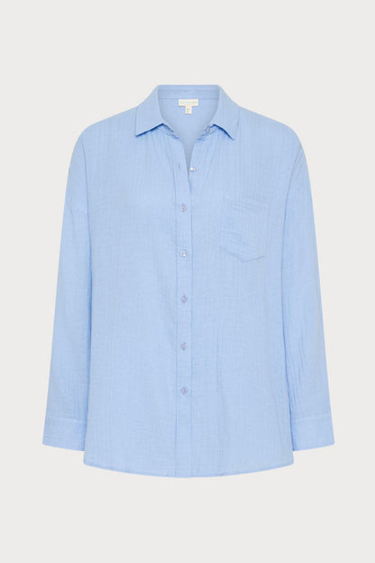 Sunset Cotton Blue Cover Up Shirt