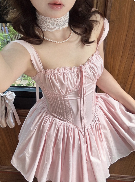 Sweet Fishbone Suspender Princess Birthday Tutu Homecoming Dress