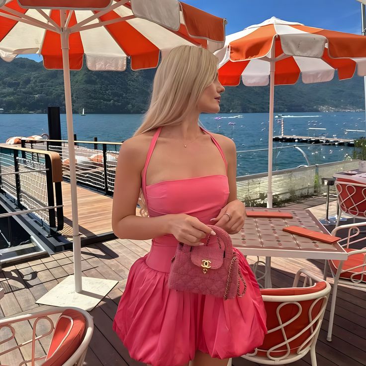 Sweet Pink Halter Neck Flower Bud Skirt 17th Birthday Homecoming Dress