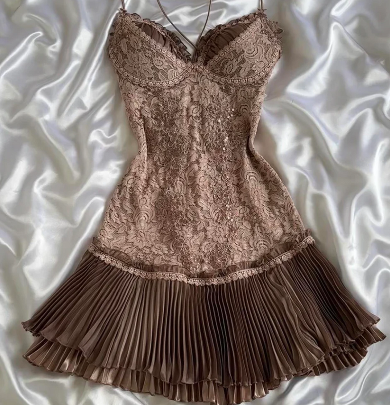 Sweet Pink Spaghetti Strap Chiffon Party Dresses Lace Applique Short Prom Dresses Homecoming Dress