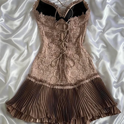 Sweet Pink Spaghetti Strap Chiffon Party Dresses Lace Applique Short Prom Dresses Homecoming Dress