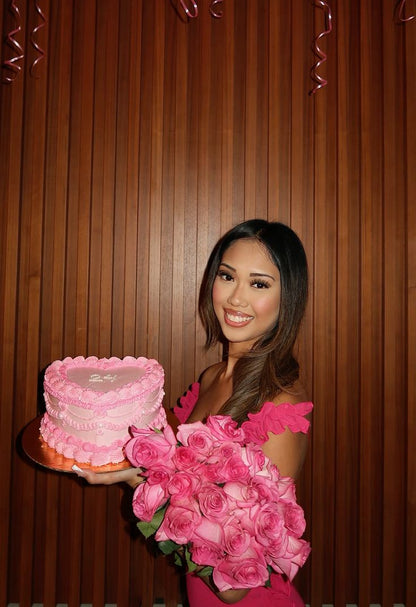 Sweet Ruffled Low-cut Pink Backless Birthday Short Skirt Homecoming Dress