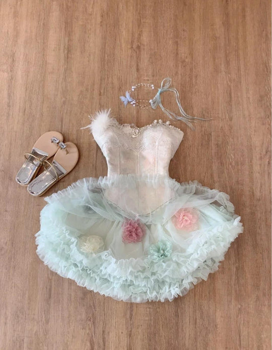 Sweet Tulle Strapless A-Line Short Party Dresses Lace Homecoming Dress