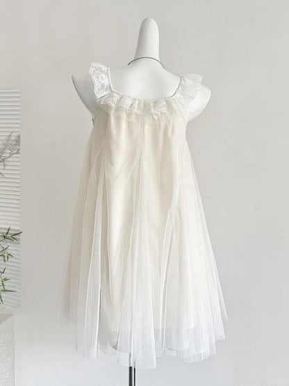 Sweet White Lace Ruffled Tulle Short 16th Birthday Dress