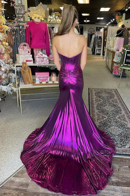 Sweetheart Black Metallic Mermaid Long Party Dress