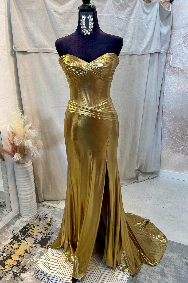 Sweetheart Black Metallic Mermaid Long Party Dress