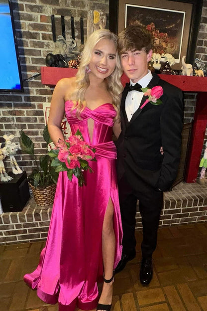 Sweetheart Burgundy Keyhole A-lin Long Prom Dress