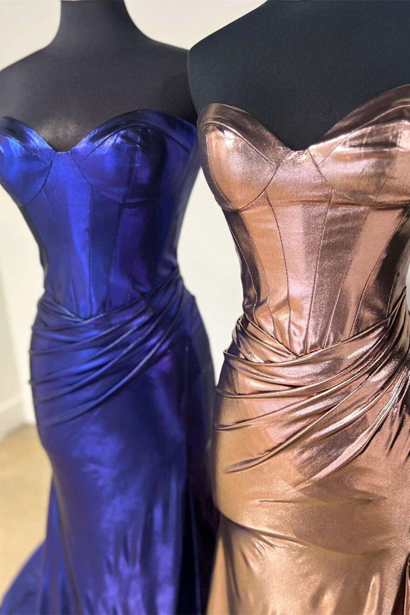 Sweetheart Metallic Mermaid Long Formal Dress