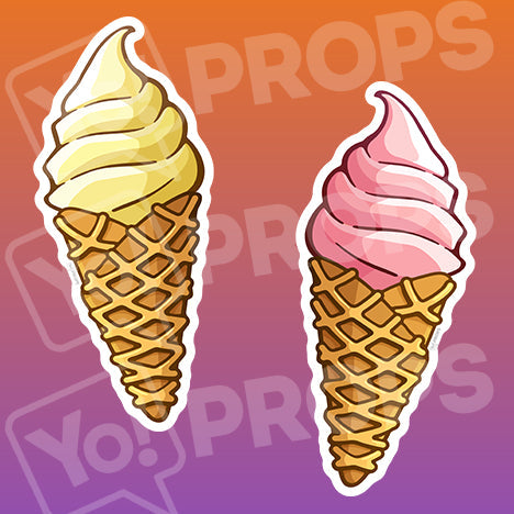 Sweets Prop – Vanilla/Strawberry Ice Cream Cone