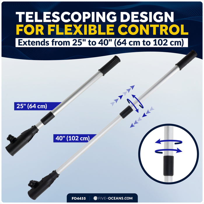 Tiller Extension Handle with Twist-Lock, Extends 25" - 40" - FO4455 - Five Oceans