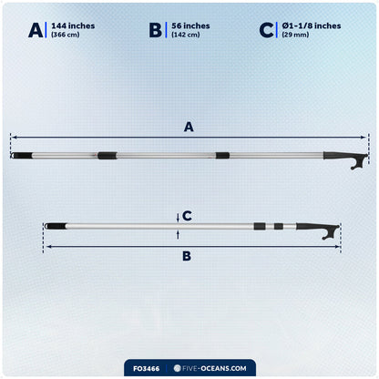 Telescoping Hook 56" - 144", Aluminum - FO3466 - Five Oceans