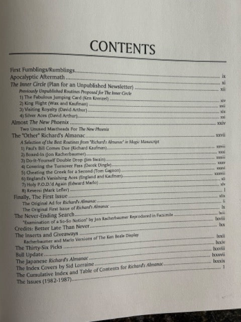 The Collected Almanac - Richard Kaufman (LIKE NEW)