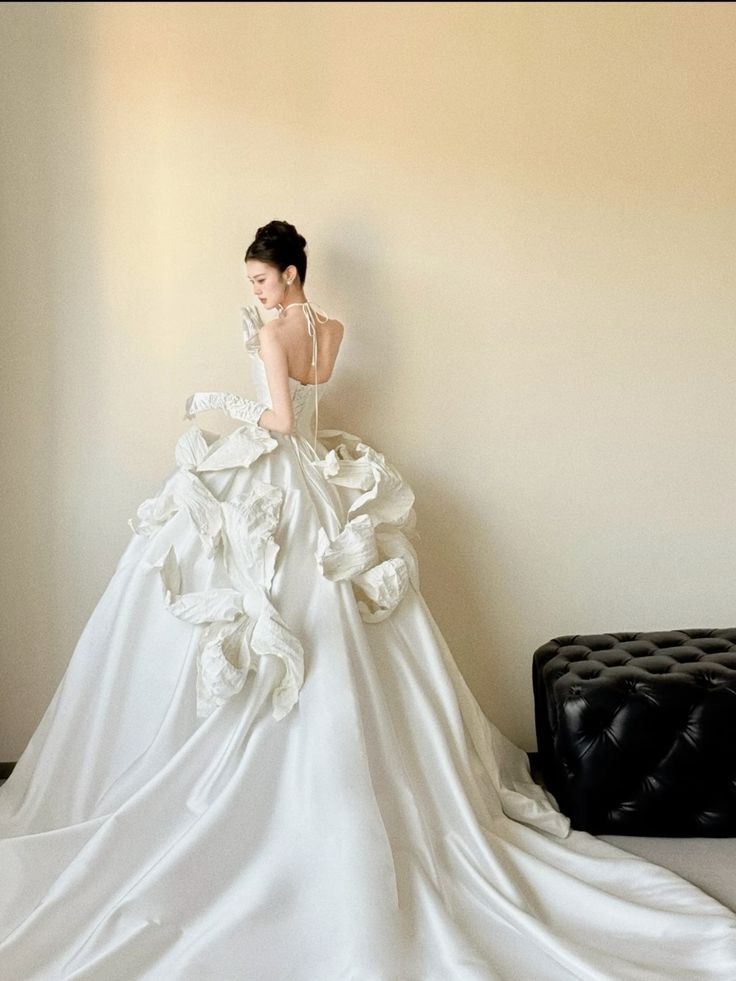 Timeless Ball Gown Strapless Satin With Gloves Long Wedding Dresses