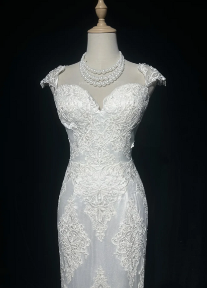 Timeless Mermaid Long Wedding Dresses Tulle Appliques White Bridal Gowns Sleeveless Bridal Dresses