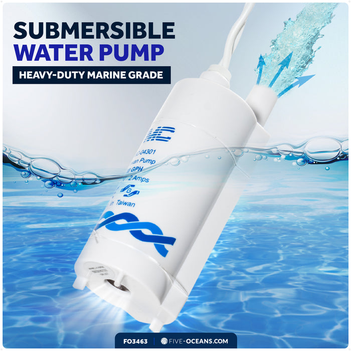 TMC 100 GPH (378 LPH) Submersible Electric Galley Water Pump, 12V
